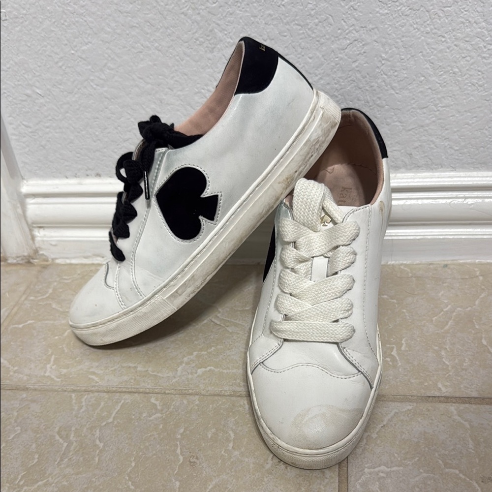 Kate Spade White and Black Sneakers